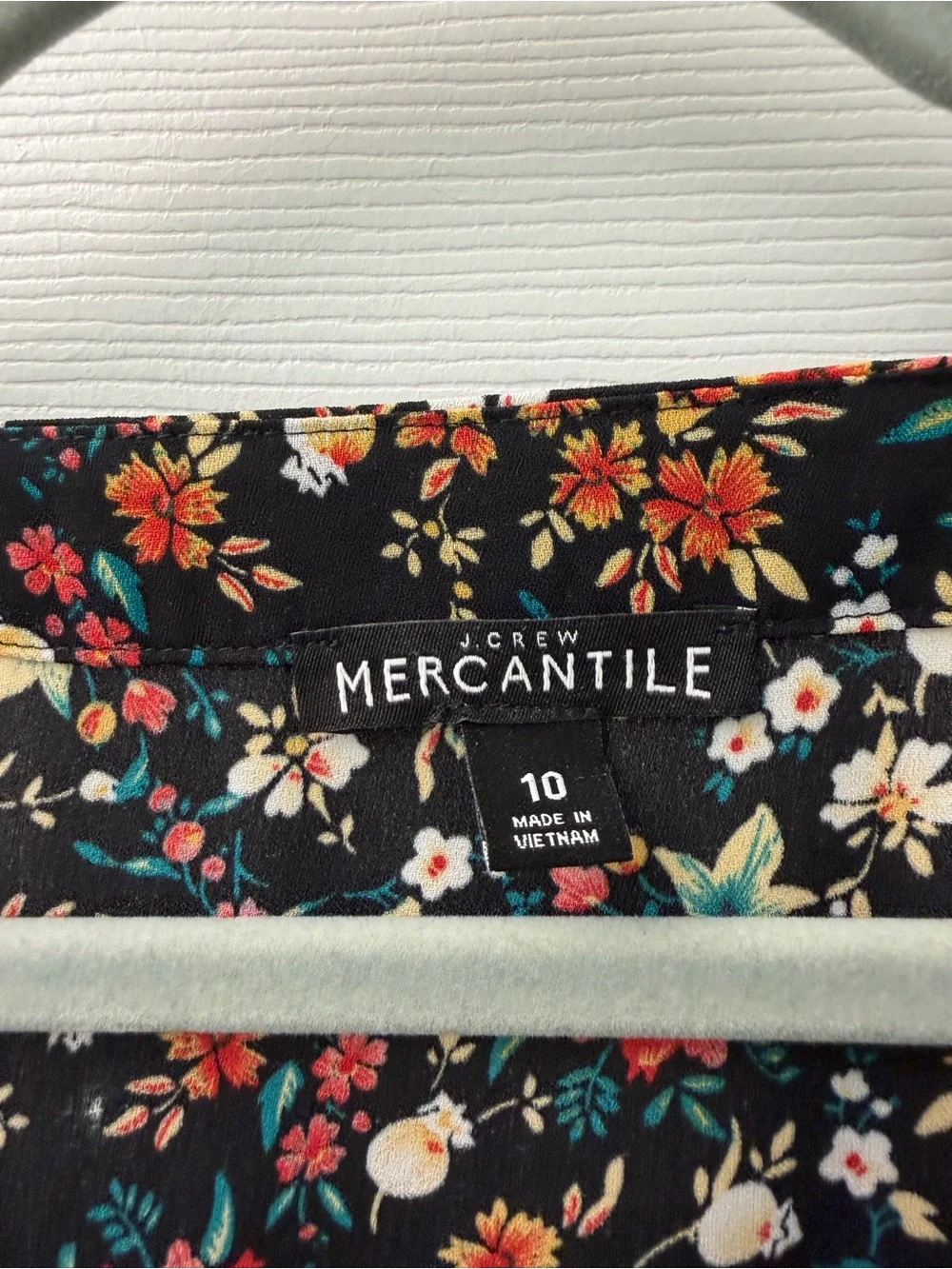 J.Crew Floral Black Long-Sleeve Blouse - size 10